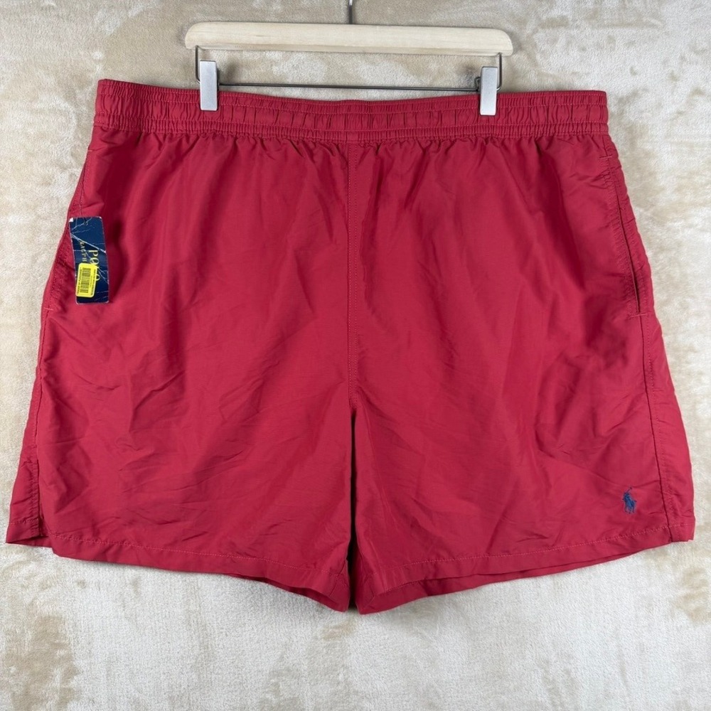 Polo Ralph Lauren NWT Mens 3XB Swim Trunks Red Chili Pepper Mesh Lined Pony Logo